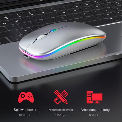 2.4G Wireless Mouse Rechargeable Bluetooth RGB - Media-Bro