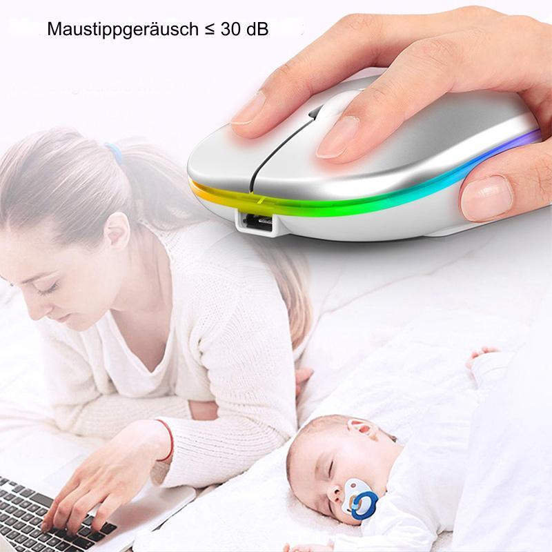 2.4G Wireless Mouse Rechargeable Bluetooth RGB - Media-Bro