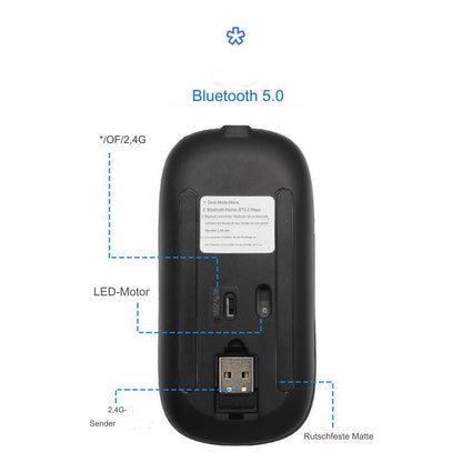 2.4G Wireless Mouse Rechargeable Bluetooth RGB - Media-Bro