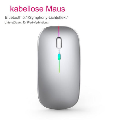 2.4G Wireless Mouse Rechargeable Bluetooth RGB - Media-Bro