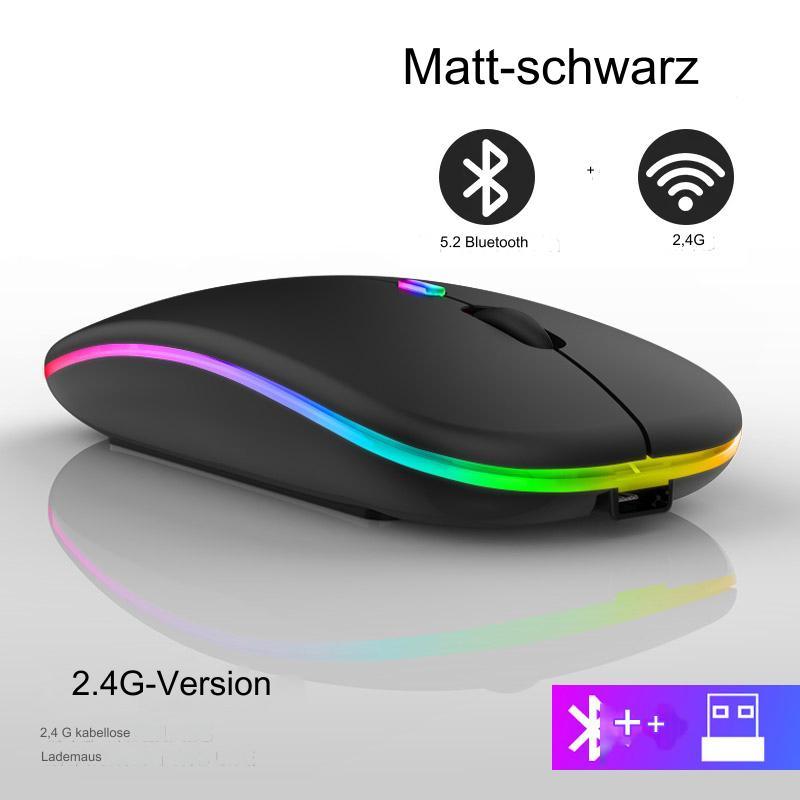 2.4G Wireless Mouse Rechargeable Bluetooth RGB - Media-Bro