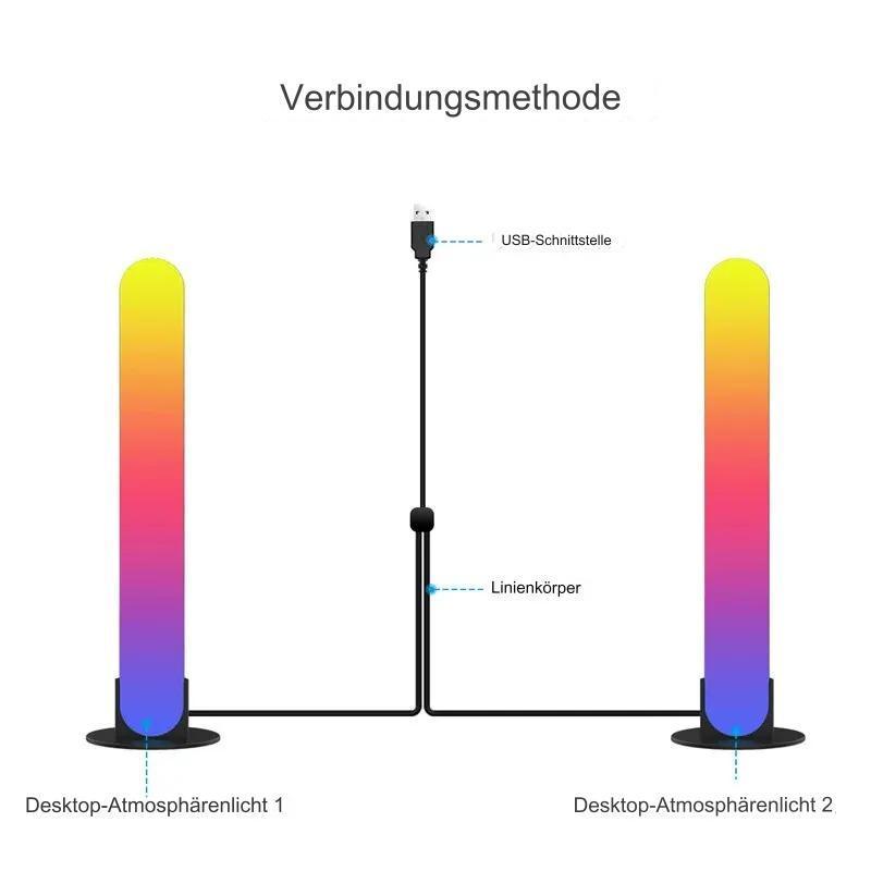 RGB Symphony Lights LED Atmosphäre Kit – Musik Rhythmus Ambient Leuchte für Desktop - Media-Bro