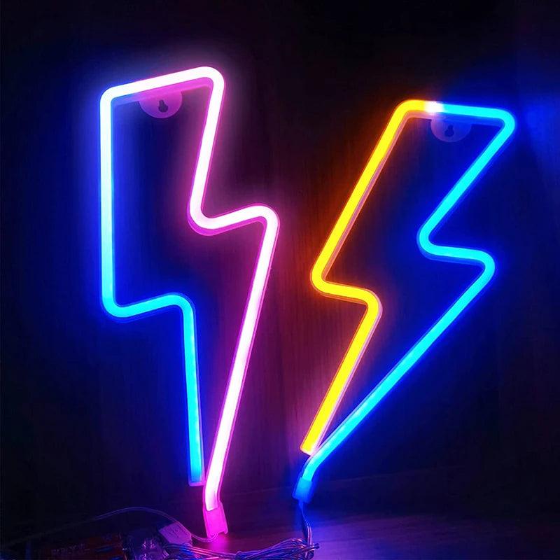 LED Neon Hängende Nachtzeichen - Blitz - Kuss - Planet - Wolke - Media-Bro