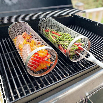 Premium-Grillgenuss - Stainless Steel BBQ Grill Basket - Media-Bro